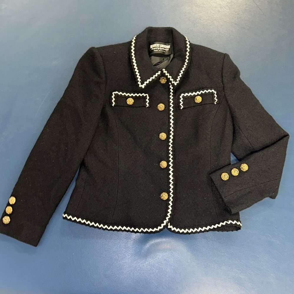 RARE! Incredible Sz 8 vintage Chanel style jacket wool boucle classic gorgeous